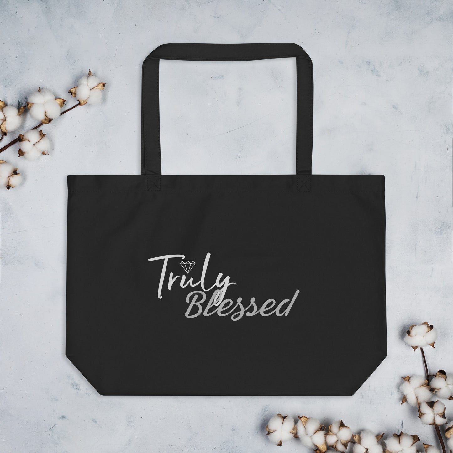 TRULY BLESSED Large organic tote bag