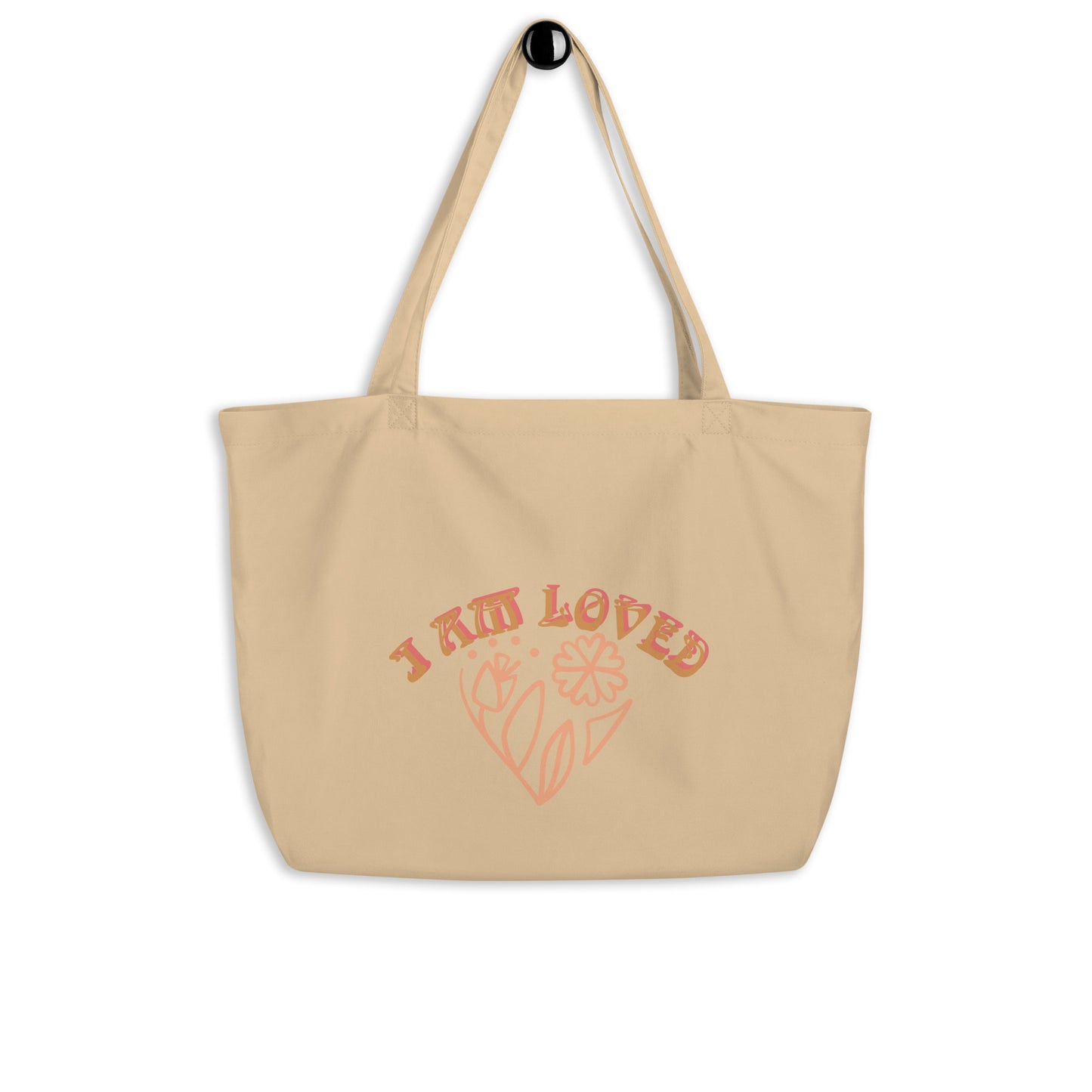 I AM LOVED Large organic tote bag