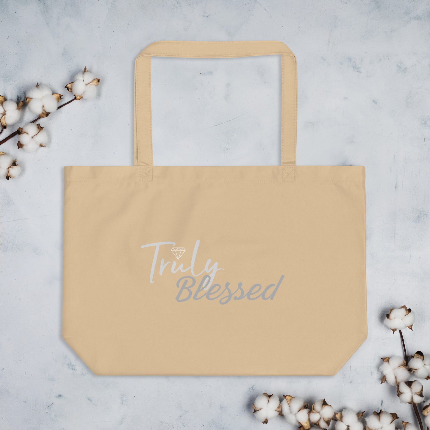 TRULY BLESSED Large organic tote bag
